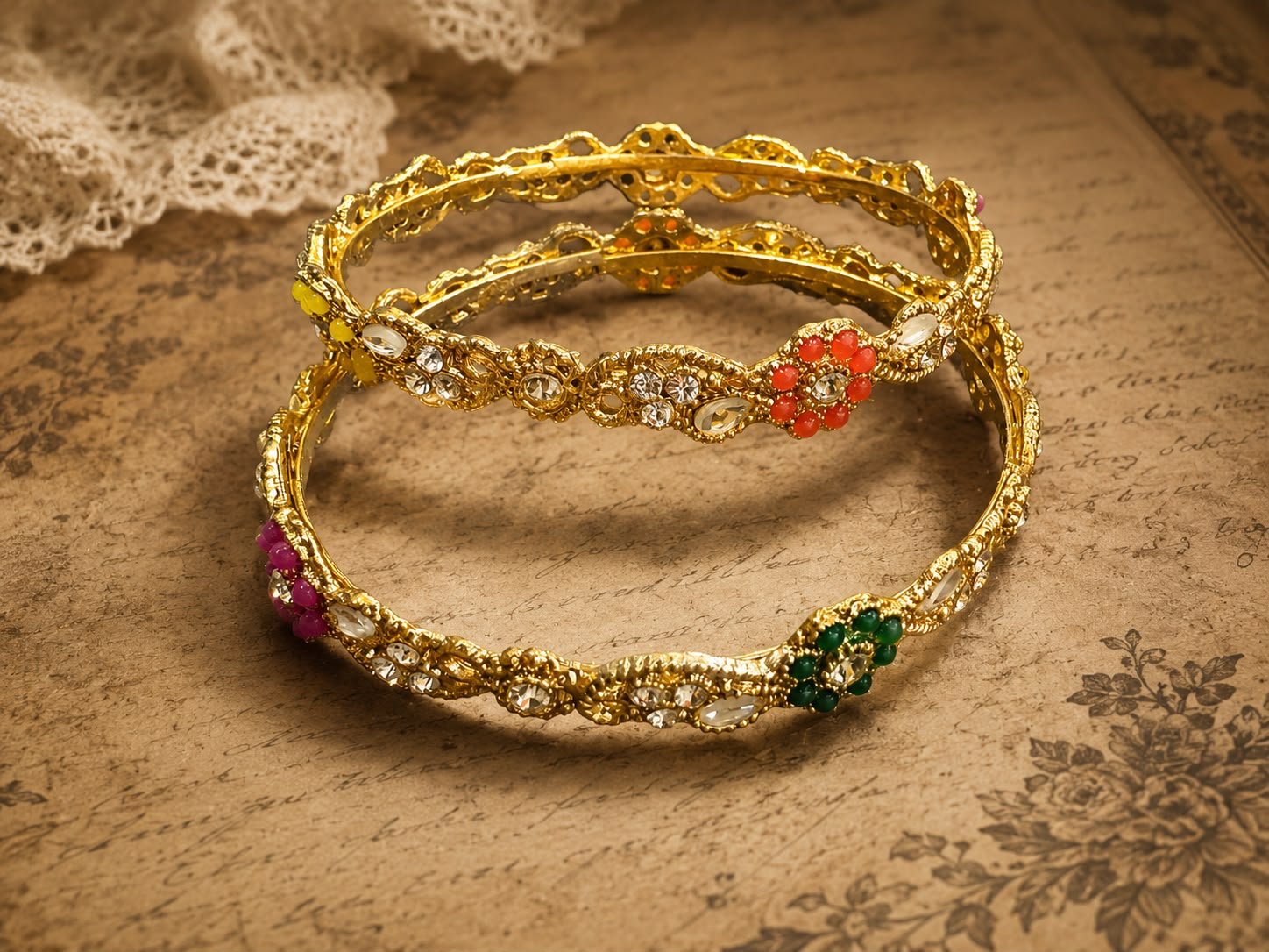 Vintage Floral Bangles